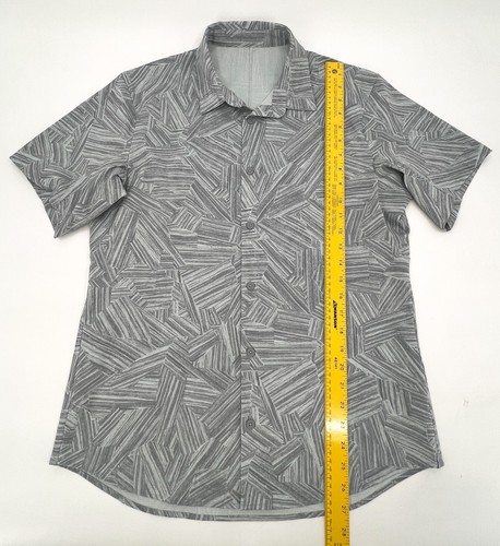 Lululemon Shirt mens Medium Gray Button Up Short Sleeve Live in Practice - Picture 3 of 9