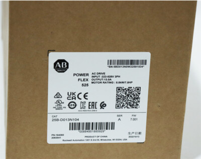 NEW Sealed Allen-Bradley 25B-D013N104 PowerFlex 525 AC Drive