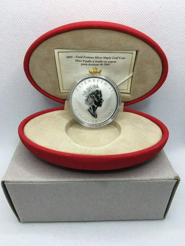 2003 Canada $5 1oz - Good Fortune Silver Maple Leaf Coin - Picture 2 of 2