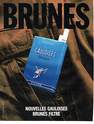 Publicité Advertising 078 1985 cigarettes Gauloises brunes filtre