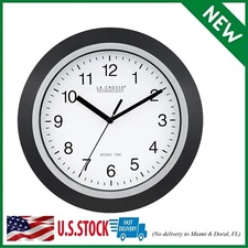 Wall Clock Analog Self Set 10 Inch Automatic DST Reset for Precise Time in Home