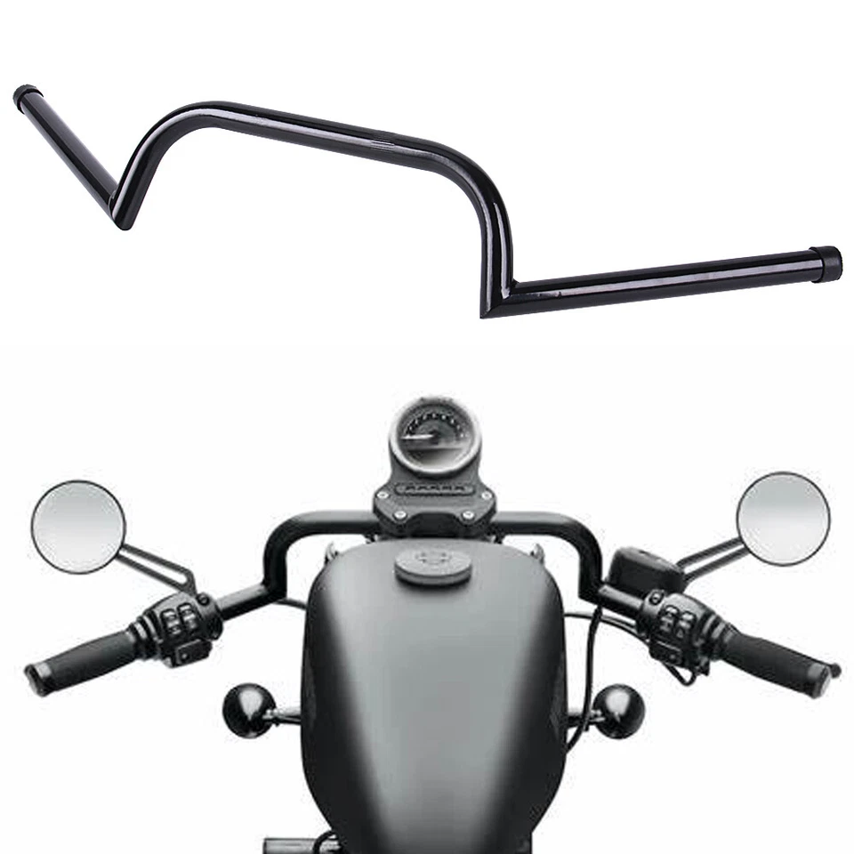 Manillar de barra de arrastre de motocicleta de 7/8" apto para Harley Yamaha Honda Suzuki Universal Foto 2 de 4