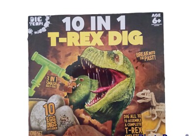 T-Rex Dinosaur Dig 10 in 1  Activity set  10 Eggs Dig Team 6yrs New Home School