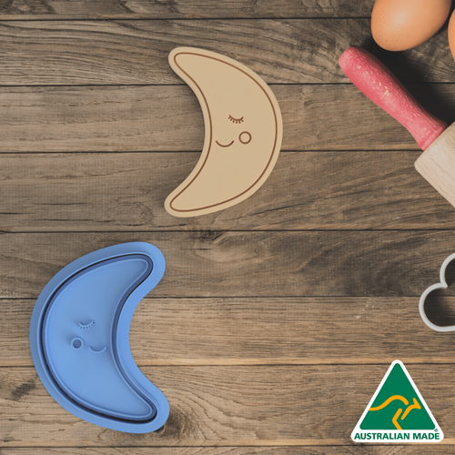 Smiley Moon Cookie Cutter and Embosser Stamp - Picture 2 of 6