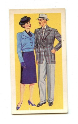 Brooke Bond Tea Card - British Costume Collectable Card #48 Day Clothes 1947 (1)
