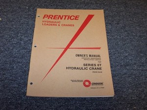 Prentice Series 6T Hydraulic Crane Owner Operator Maintenance & Service