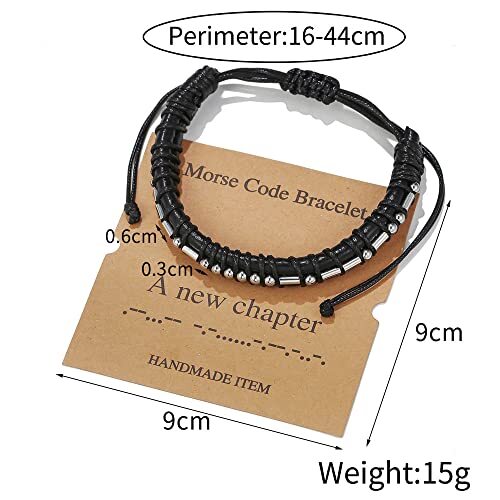 Morse Code Bracelet for Men Women - Funny Secret Message ZJ8399-Never Give Up - Bild 3 von 6