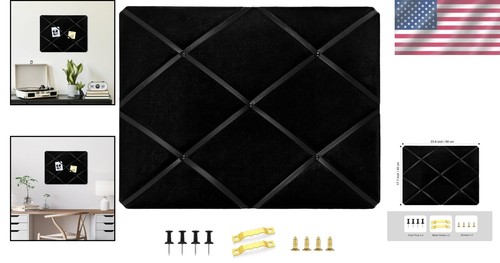 Functional and Stylish Velvet Pin Board, 23.6x17.7 Inches for Home and Office - Picture 2 of 7
