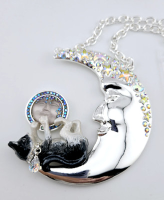 Kirks Folly Venus Seaview Moon Shadow Cats Play Necklace Ornament ST #10