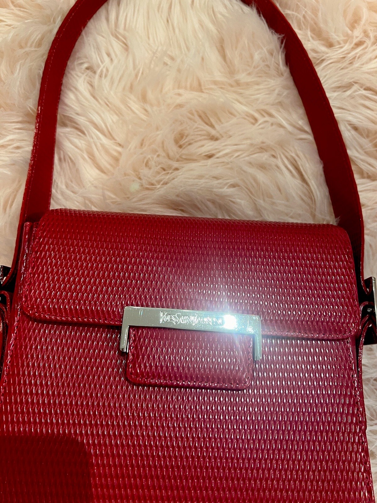 SAINT LAURENT YSL Borsa a tracolla borsa in pelle rossa