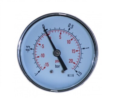 63mm -15 bis 20 Psi-1 bis 1.5 Bar 1/4''Manovakometer AXIAL Druckluftmesser