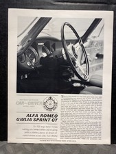 ORIGINAL DEALER VINTAGE BROCHURE 1965 ALFA ROMEO GIULIA SPRINT GT CAR & DRIVER