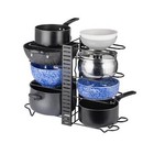 Pan Rack Matt Black Iron with 8 Dividers size 54.5x20x42cm