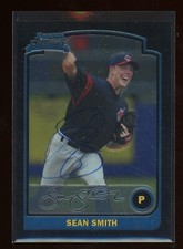 2003 Bowman Chrome SEAN SMITH Signed Card autograph auto INDIANS FUNNY FACE