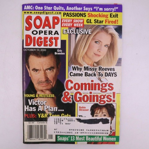 Soap Opera Digest October 10, 2000 Why Missy Reeves came back to Days ...