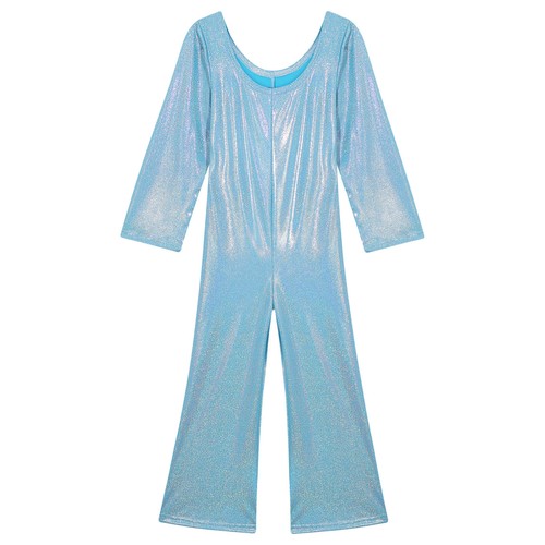 Kids Girls Unitard Party Jumpsuit Long Sleeve Bodysuit Full Body Costume Dance - Picture 62 of 78