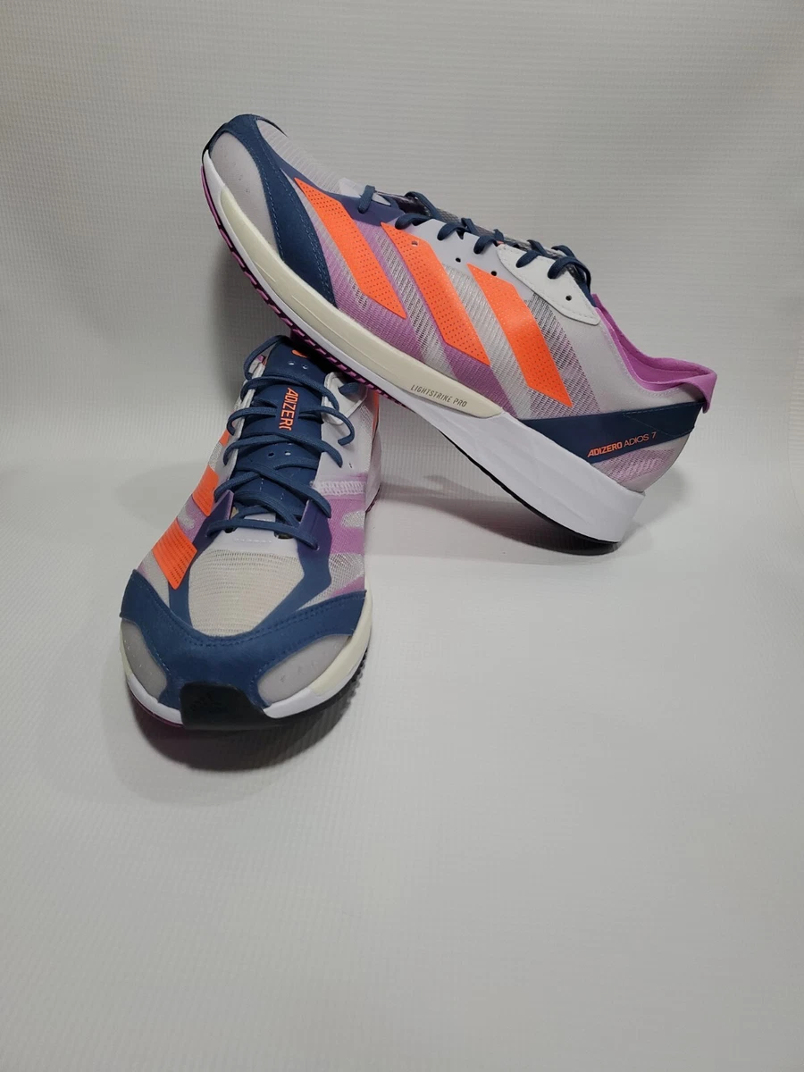 Adizero Adios 7 Dash Grey Solar Orange Race Running Sneakers Shoes Men\'s 14 Adizero Adios 7 Dash Grey Solar Orange Race Running Sneakers  main image 4