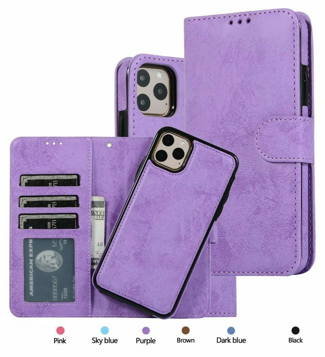 For iPhone 12 Case 12 Pro MAX 12 mini Magnetic Leather Removable