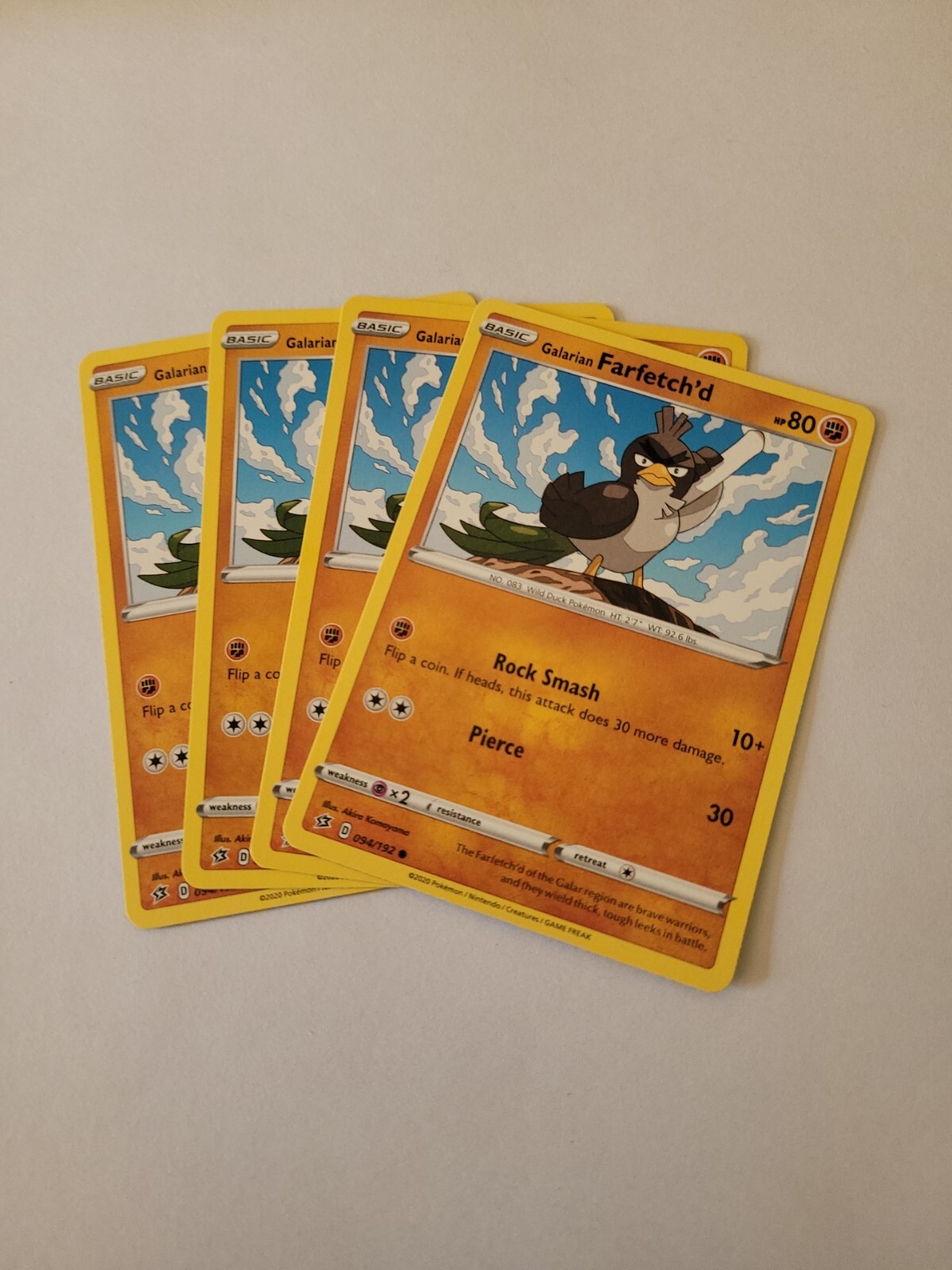 Pokemon - Galarian Farfetch'd x4 *094/192*