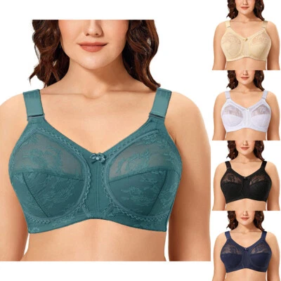 Damen Vollschalen Spitzen Minimizer BH Große Größen BH Komfort Nicht Gepolstert - Bild 1 von 4
