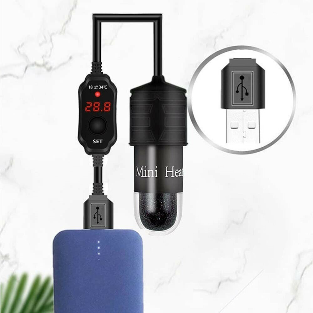 For 1-3L USB Heater Horned Frogs Low-Voltage Heating Rod Pocket-Size | eBay