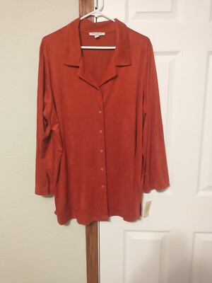 NWT Studio Works Harvest Rust 2X Button Up 3/4 Or Long Sleeve