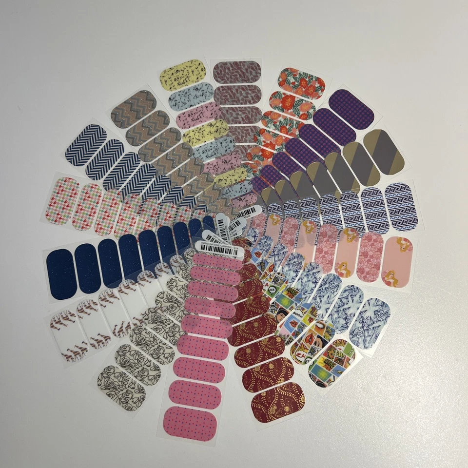Envolturas para uñas Jamberry medias hojas, lote aleatorio de 20 medias hojas, cientos’s de estilos Foto 3 de 4