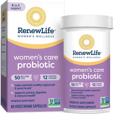 Renew Life Women's Probiotic Capsules Supports Vaginal Urinary Digestive 60 Caps