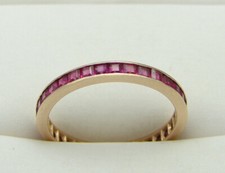 RUBY ETERNITY RING WEDDING BAND ANNIVERSARY RING NATURAL RUBIES