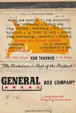 BILLBOARD MATCHBOOK COVER - GENERAL BOX COMPANY - CHICAGO ILLINOIS