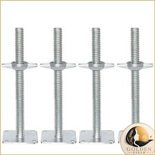 12" Scaffolding Galvanized Adjustable Leveling Jack with Base Plate 4 Pack