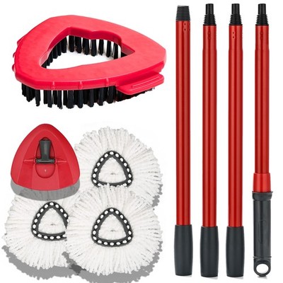 Spin Mop Heads Refill Compatible With O Cedar 55'' Handle Base Brush 9 Pcs Kit