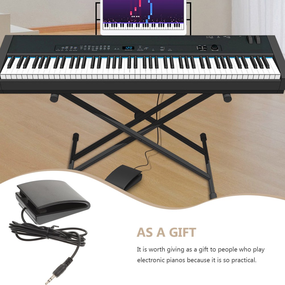 Tastiera Elettronica Durevole Pedale Sostenibile Portatile Nero ABS Accessorio Pianoforte foto 3