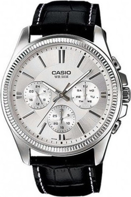 Casio MTP-1375L-7AVDF HERREN UHR LEDER SCHWARZ 42mm UNTERPREIS