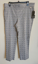 Women's Plaid Slacks/Pants Jones New York XL Stretch Ankle Length New With Tags 