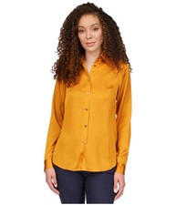 Michael Kors Womens Textured Button Down Blouse, Gold, Petite, PP/PXS