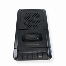 Portable Cassette Tape Recorder Mic  AUX Input Built-in Speaker Black