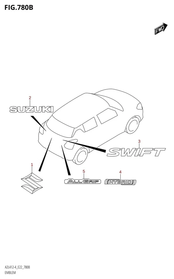 Suzuki Genuine All Grip Chrome/Gray Emblem Badge Fits Swift 77841-61M00-A93