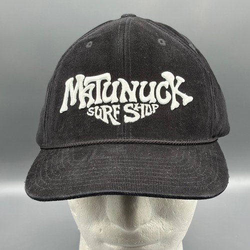Matunuck Surf Shop Corduroy Baseball Cap Rope Snapback Black White