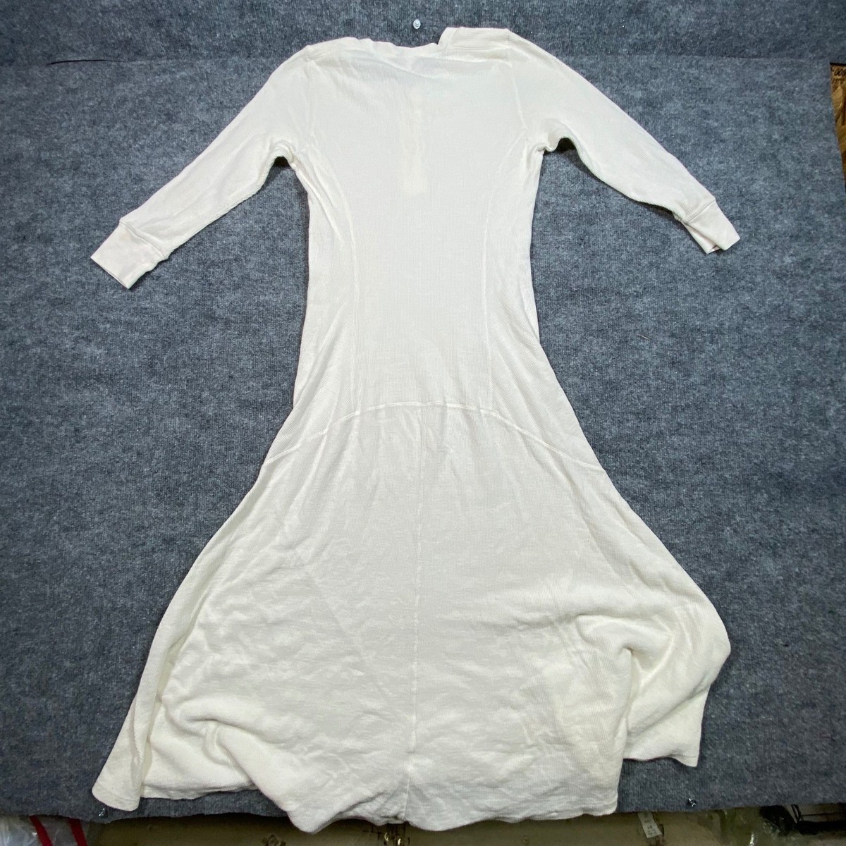 Polo Ralph Lauren Cream Waffle Knit Thermal Henley Maxi Dress Womens Large  L | eBay