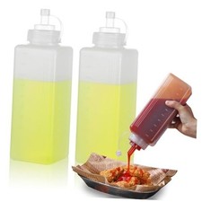 2 Pack 1 qt Large Squeeze Bottle Wide Mouth Squeeze Bottles Mayo Squeeze 33 oz