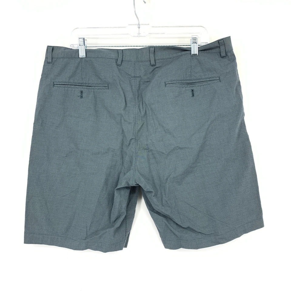 Pantalones Cortos Theory Zaine Algodón Elástico Para Hombre Talla 36 Azul Pata de Gallo Delgados Corte Recto Foto 2 de 4