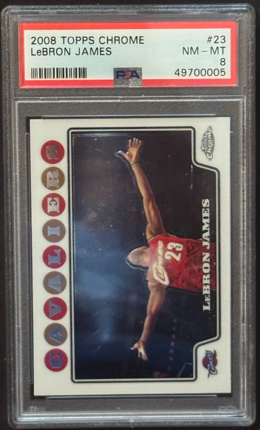 2008 LeBron James #23 Topps Chrome PSA 8 NM-MT