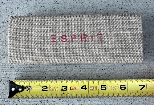 ESPRIT Sunglasses Eyeglasses Tan Tweed Canvas White Felt Lining Hard Case Only - Picture 8 of 8