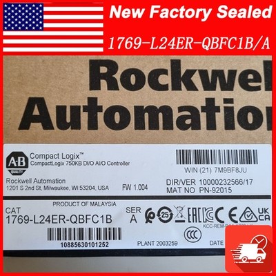 NEW 1769-L24ER-QBFC1B NEW PLC CompactLogix 750KB DI/O AI/O Controller