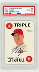 2017 Mike Trout Topps Heritage 1968 Game card Triple #4 Gem Mint PSA 10