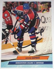 KEVIN LOWE SIGNED FLEER ULTRA EDMONTON OILERS CARD AUTOGRAPH AUTO!!