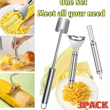3pcs Corn Stripper Tool: Stainless Steel Cutter with Ergonomic Handle -NEW