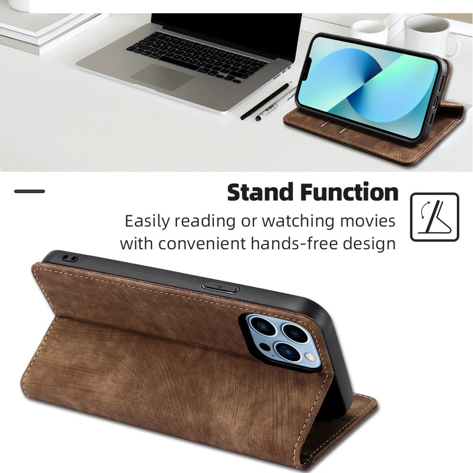 Leather Case For Honor 8 9 20 80 90 100 200 400 Flip Mobile Cover Card Holder - Image 4 of 4