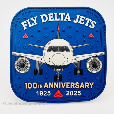 #ad Delta Air Lines 100th Anniversary PVC Patch with Hookamp;Loop Backing $9.95